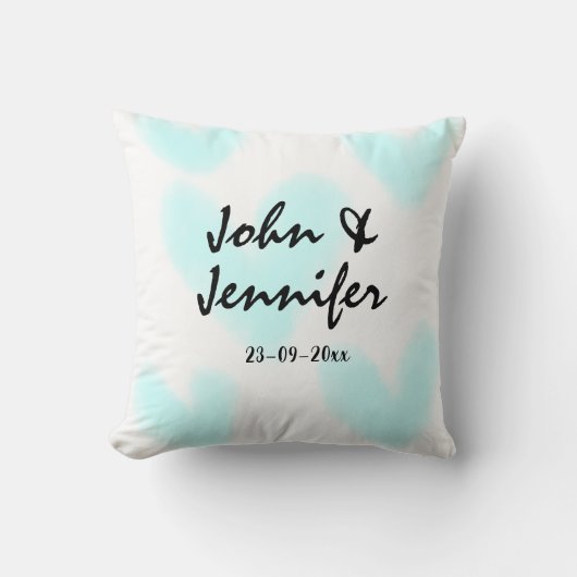 Coussin style de texte minimal simple blanc mariage cœur b (Recto)