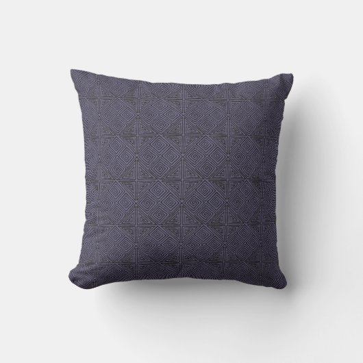 Coussin Style de tissu bleu gris et noir africain boue (Recto)