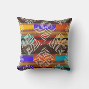 Coussin Style de tissu de boue africaine   Boho Earth
