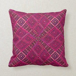 Coussin Style de tissu de boue rose bohème africain