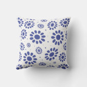 Coussin Style floral bleu classique Hampton blanc (Verso)