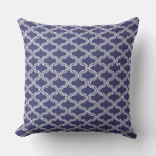 Coussin Style géométrique Vague Motif Marine Blanc