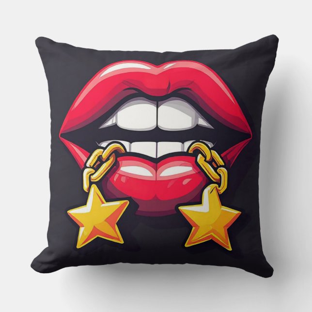 Coussin 🌸 Style Glam Chic Maison des Lèvres Brillantes St (Recto)