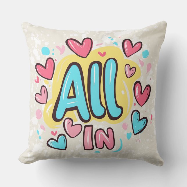 Coussin Style Graffiti "All In" (Recto)