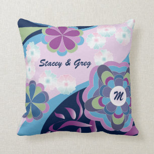 Coussin Style japonais de chrysanthème de kimono floral d