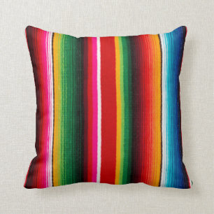 Coussin style mexicain coloré