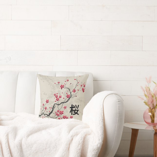 Coussin Style oriental Sakura Cherry Blossom Art (Canapé)