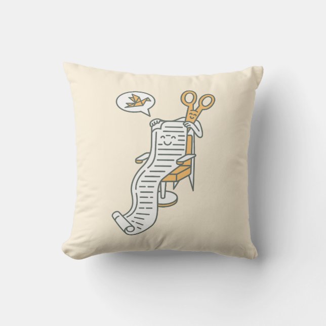 Coussin Style Origami, S'il Vous Plaît (Recto)