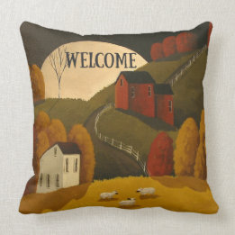 Coussin "Style primitif/Bienvenue" JETER LE COUP D'OEIL