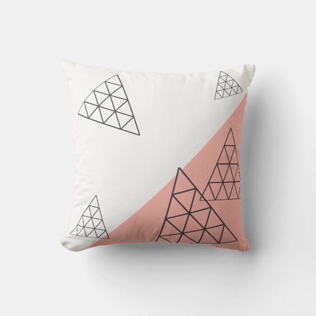 Coussin Style Pyramide Triangle Géométrie Pastel (Recto)
