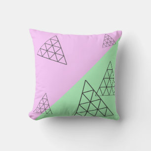 Coussin Style Pyramide Triangle Géométrie Pastel