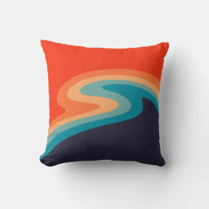 Coussin Style rétro coloré design tourbillon