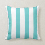 Coussin Style scandinave moderne aqua rayures turquoise<br><div class="desc">Coussin de style moderne scandinave aqua turquoise et rayures blanches.</div>