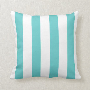 Coussin Style scandinave moderne aqua rayures turquoise