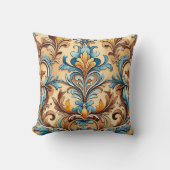 Coussin Style Sud-Ouest Symétrique Motif Tan Turquoise (Recto)