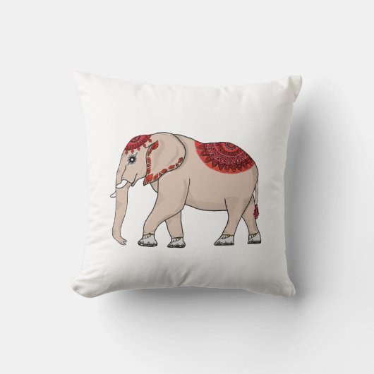 Coussin Style thaïlandais éléphant. (Recto)