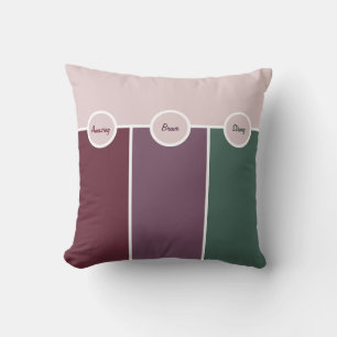 Coussin Style vert mauve simple et graphique