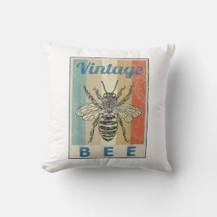 Coussin Style vintage Abee Queen Honey apiculteur apekeepe