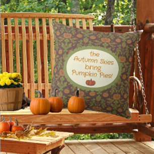 Coussin Style Vintage Campagne Citrouille d'Automne