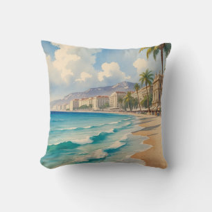 Coussin Style vintage Côte d'Azur Voyage en France