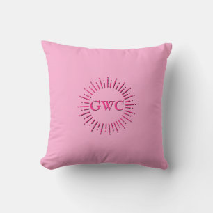 Coussin Style vintage Pink Sun Burg Personnalisé Monogramm