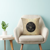 Coussin Stylish Chic Points Dorés 50e Anniversaire de Mari (Chaise)