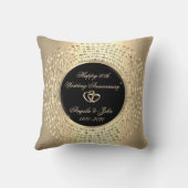 Coussin Stylish Chic Points Dorés 50e Anniversaire de Mari (Verso)