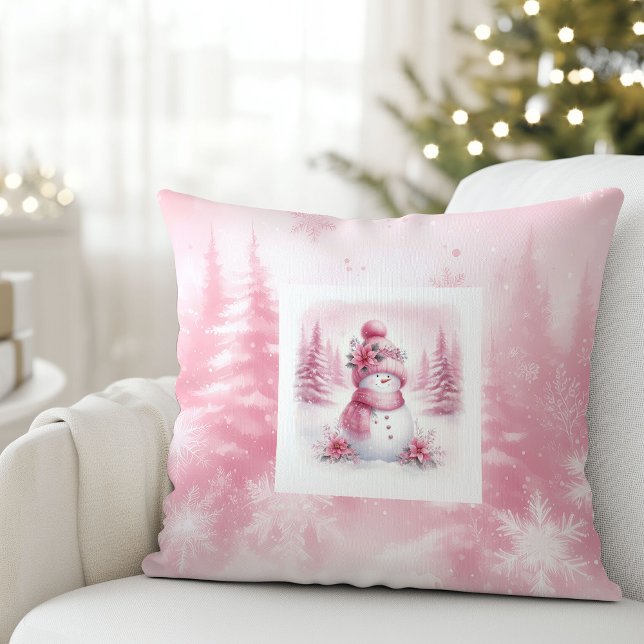 Coussin Stylish Pinkmas Cozy Winter Forest Kids Room Gift (Stylish Pinkmas Cozy Winter Forest Kids Room Pillow

)