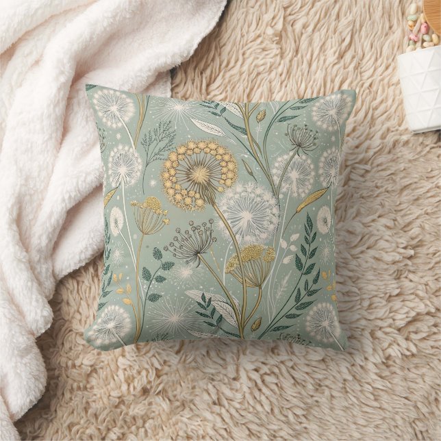 Coussin Stylish Vintage Botanical Dandelion (Couverture)