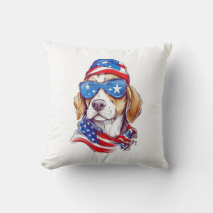 Coussin Sublimation de chien du 4 juillet-66361