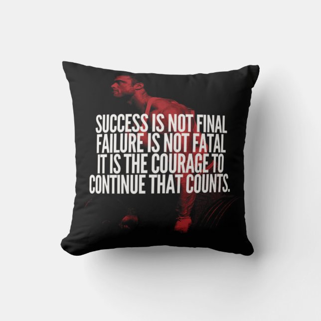 Coussin Succès, échec et courage. Motivation de l'entraîne (Recto)
