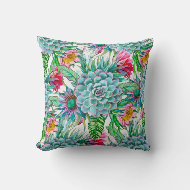 Coussin Succulent jardin tropical (Recto)