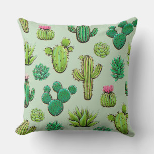 Coussin Succulents verts
