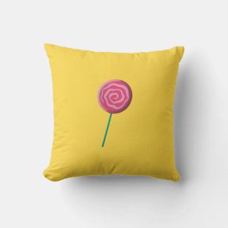 Coussin Sucette rouge torsadée avec du rose