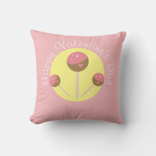 Coussin Sucettes de gâteau de la Saint-Valentin Rose
