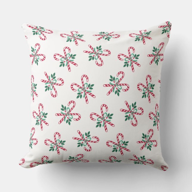 Coussin sucre de canne de noël rétro (Recto)