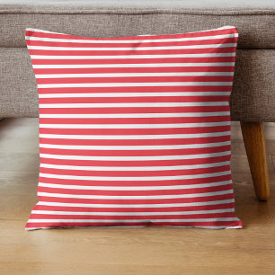 Coussin Sucre de canne rouge et blanc simple horizontal tr