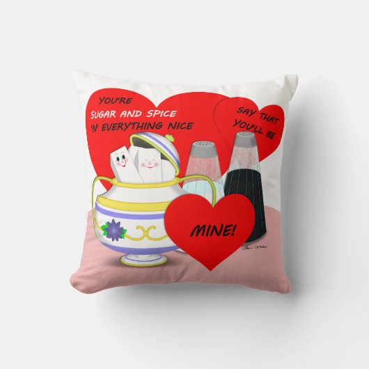 Coussin Sucre et épices - Carte Valentine Art (Recto)