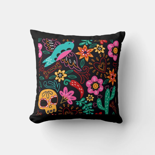 Coussin Sud-ouest, Mexicains, Fête des morts (Recto)