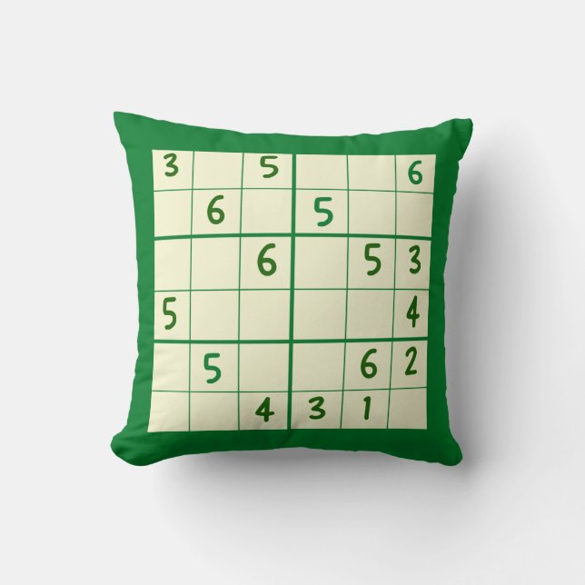 Coussin Sudoku Puzzle 6x6 Pillow (Recto)