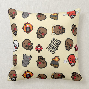 Coussin Suicide Squad   Deadshot Emoji Pattern