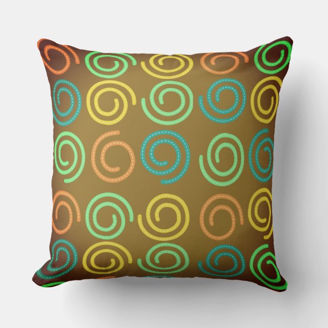 Coussin Suivez la couleur des spirales (Recto)