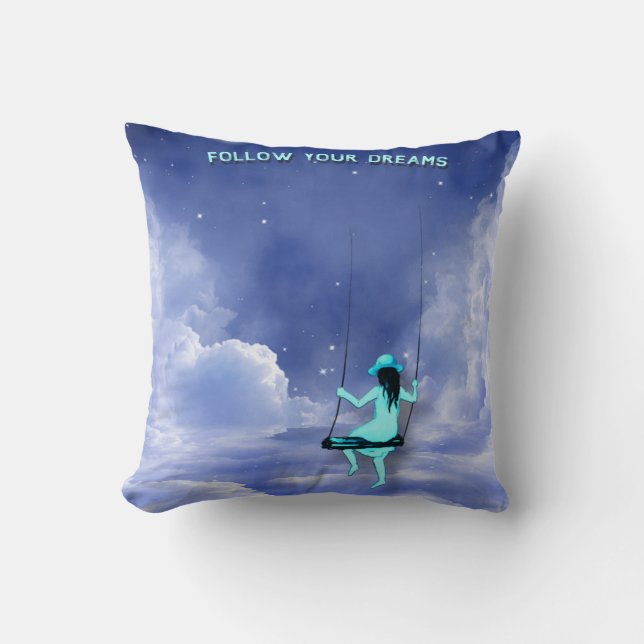 Coussin Suivez votre empreinte acrylique de rêve (Recto)