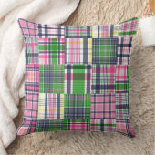 Coussin Summer Madras Plaid Preppy Patchwork (Couverture)