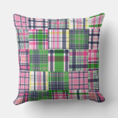 Coussin Summer Madras Plaid Preppy Patchwork (Verso)