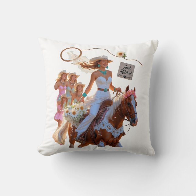 Coussin Summer Ride to Forever – Cowgirl Wedding Bliss (Recto)