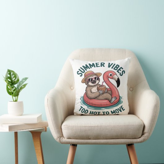 Coussin Summer Vibes Sloth Funny Lazy Float (Chaise)
