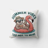 Coussin Summer Vibes Sloth Funny Lazy Float 2 (Recto)