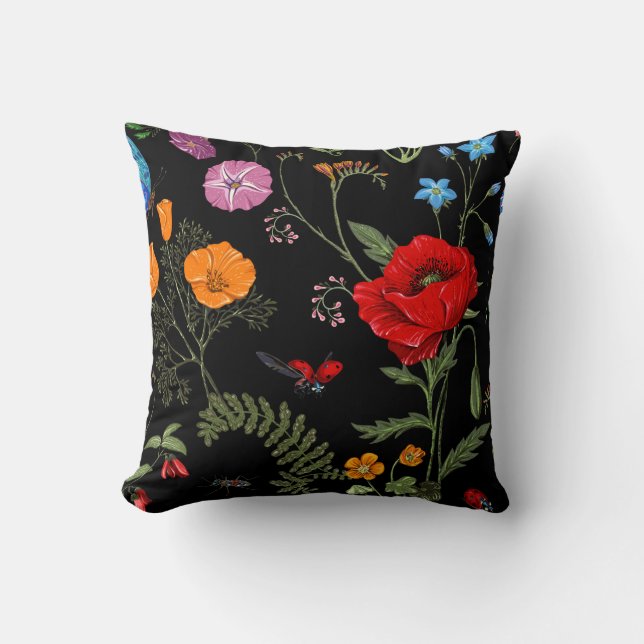Coussin Summer vintage seamless pattern. Botanical wallpap (Recto)
