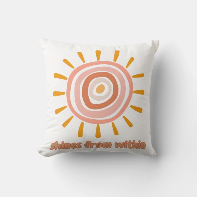 Coussin Sun Boho Art: "Shine from within" quote for self-e (Recto)